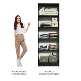 Madesa Pantry Storage Cabinet Armoire Closet with 2 Doors and 5 Utility Shelves 23" L Wooden Organization Unit for Bedroom, Office, Laundry Room, Kitchen, and Garage - Black Madesa