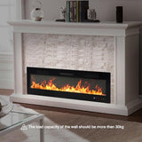 DUMOS 60" Freestanding Electric Fireplace, 1500W/750W Wall Mounted or Recessed Insert Fireplaces Heater with Remote Control,13 Adjustable Flame Color, 12H Timer, Touch Screen，Inky DUMOS