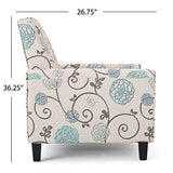 Christopher Knight Home Dufour White and Blue Floral Fabric Recliner 26.75D x 34W x 36.25H in Christopher Knight Home