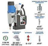 CS Unitec | MAB 465 Portable Magnetic Drill Press | 1150W 1-speed Benchtop Power Drill Machine w/up to 1-1/2" Diameter CS Unitec
