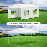 FDW Party Tent 10'x20' Outdoor Canopy Party Wedding Tent Garden Gazebo Pavilion Cater Events -4 Removable Sidewalls,White FDW