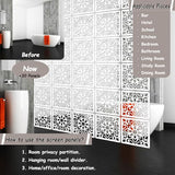 Lchen Hanging Room Divider,10 Pieces Wood-Plastic Hanging Panels 0.2“Thick Screen Panel for Living Room Bedroom Home Decoration(HTT-10S,11.4"X11.4") Lchen