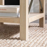 Walker Edison Sedalia Modern Farmhouse Metal X Side Table, 18 Inch, White Oak Walker Edison