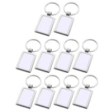MGBISYI 10 Pieces Sublimation Blank Keychain with Key Ring Heat Transfer Keychain for Christmas Valentine Graduation Day Present (Rectangle) MGBISYI