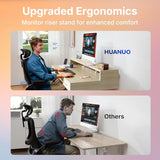HUANUO 55″ x 26″ Electric Standing Desk with 2 Drawers &24.4″ Large Keyboard Tray, C-Clamp Mount Compatible, Adjustable Computer Desk for Office, Sit Stand Up Desk with 4 Height Presets, Light Walnut HUANUO