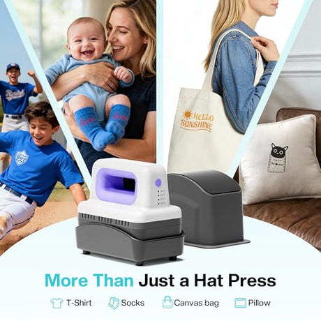 Likcut Hat Press SZ01, Lightweight Hat Press Heat Machine for Caps with 4 Heating Levels, 10min Auto-Off, for Vinyl, Sublimation, Heat Transfer Projects LIKCUT