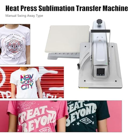 Auto Heat Press Machine, 16" x 20" Professional Swing Away Digital T-Shirt Heat Press Sublimation Clamshell Base Smart Transfer Machine for T Shirts, Sublimation, Heat Transfer Projects HASANEN