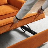 Modern Convertible Sofa Couch Bed, USB Ports, 3 in 1 Velvet Sleeper Sofa Pull Out Bed for Living Room Apartment Small, Widen Armrest Reclining Sofa Futon Adjustable Backrest with 2 Pillows(Orange) Deolme