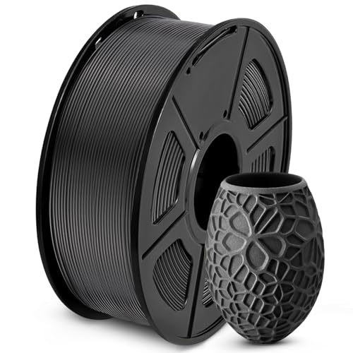 SUNLU PLA 3D Printer Filament PLA Filament 1.75mm, Neatly Wound PLA 3D Printing Filament 1.75mm, Dimensional Accuracy +/- 0.02 mm, Fit Most FDM 3D Printers, 1kg Spool (2.2lbs), PLA Black SUNLU