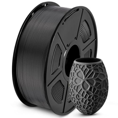 SUNLU PLA 3D Printer Filament PLA Filament 1.75mm, Neatly Wound PLA 3D Printing Filament 1.75mm, Dimensional Accuracy +/- 0.02 mm, Fit Most FDM 3D Printers, 1kg Spool (2.2lbs), PLA Black SUNLU