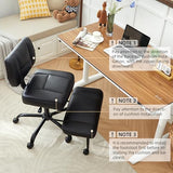 Criss Cross Legged Office Chair with Wheels,Swivel Meditation Chair for ADHD,Ergonomic Cross Legged Desk Chair with Thicken Adjustable Footstool,PU Sitting Fidgeting Kneeling Chair for Home Yoga Black BIGGARSIT