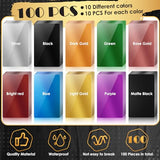 weparmeety 100 Pcs Metal Engraving Blanks Colorful Aluminum Sheet Laser Engraving Business Card Multipurpose DIY Gift Cards 86 x 54 x 0.21 mm（10 Colors) weparmeety