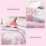 weigelia Coastal Quilts Bedding Set Twin Size - Pink Summer Nautical Bedding Quilt with Pillow Cases, Beach Reversible Quilt Set Bedspreads Coverlet Soft Lightweight Comforter weigelia