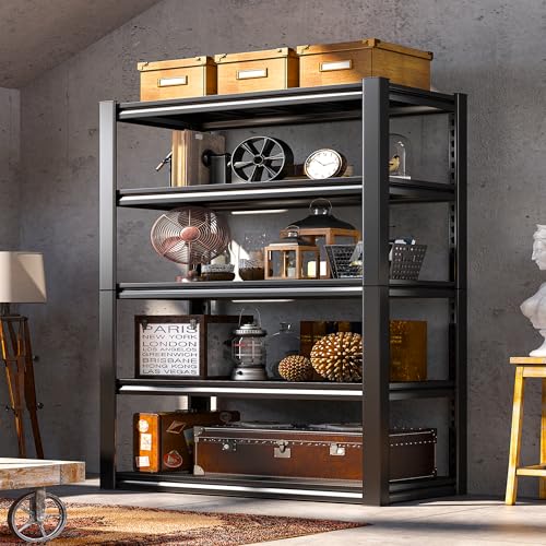 REIBII Garage Storage Shelves Heavy Duty Garage Shelving 72" Adjustable Metal Shelves for Storage 5-Tier Garage Shelves Heavy Duty 2050LBS Basement Kitchen Pantry Shelving Utility Shelves, 3 Pack REIBII