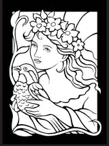 Fairy Princesses Mini Stained Glass Coloring Book (Dover Little Activity Books: Fantasy) Dover Publications