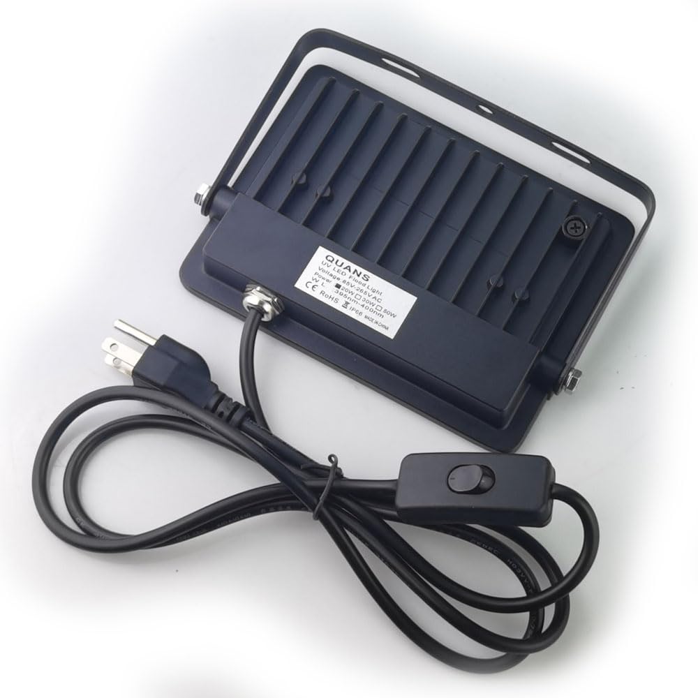 QUANS 110V 4 Pack 20W UV Ultra Violet LED Black Light for Curing Glue, Resin Cure 3D Printer, Blacklight, Fishing Aquarium, Party Supplies, Neon Glow in The Dark, with 3Pong US Plug QUANS