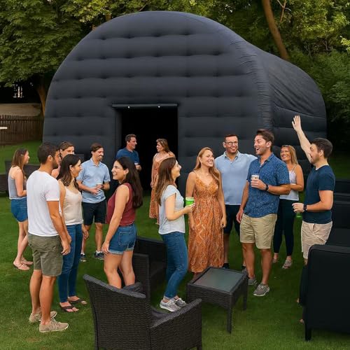 15x15x14FT Large Black Inflatable Tent Includes Blower Square Gazebo Event Room Large Inflatable Party Tent for Backyard,Outdoor EventsParties, Shows, Events, and Commercial Use xmaybang