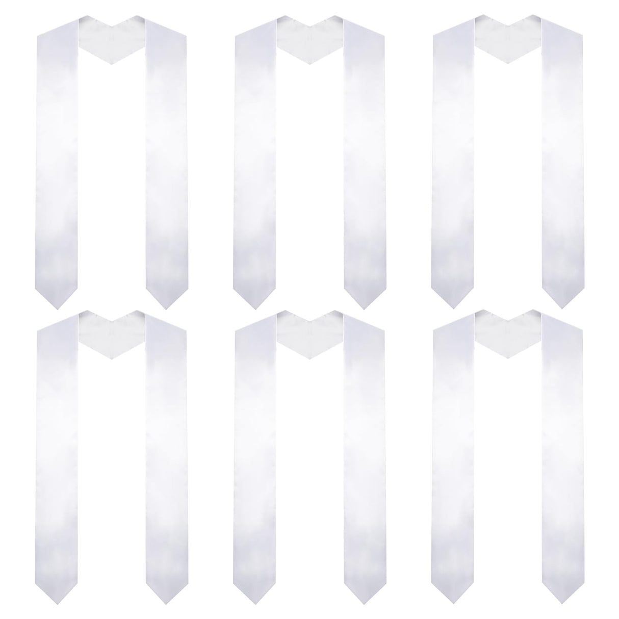 Gvhntk 6 Pieces 70 Inch Unisex Graduation Stole Plain Graduation Sash Stoles Honor Satin Stole for Adult Students Men Women Gvhntk