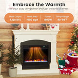 RELAX4LIFE 23’’ Electric Fireplace Wall Mounted - Recessed Fireplace Heater w/6 Adjustable Flame, 5 Brightness, Overheat Protection, Remote Control, Timer, Electric Fireplace Inserts, 1500W (Black) RELAX4LIFE