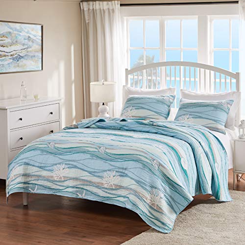 Greenland Home Maui Embroidered Coastal Quilt Set, King/California King (3-Piece) Greenland Home Fashions