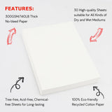 Watercolor Paper Water Color Paper 9x12 inches 140lb/300gsm 30 Sheets White Construction Paper Art Paper Drawing Paper Bulk Mixed Media Sketchbook for Drawing Water Colors Paint Adult Cotton Paper OALCQ