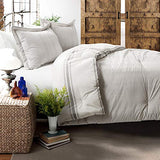 Lush Decor Stripe Reversible Cotton Comforter Set, Cozy Farmhouse Bedding Set, Full/Queen, Gray, 3 Piece Set Lush Decor