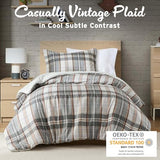 Intelligent Design Twin Duvet Cover Set Plaid Classic Cabin Lodge Duvet Cover Twin Size, Modern Casual Lightweight All Season Bedding Cover Twin, Matching Sham, Blake, Twin/Twin XL Tan/Gray 2 Piece Intelligent Design