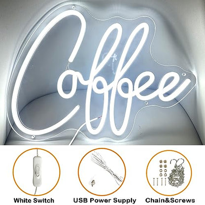 Coffee Neon Sign, Large Cafe LED Lights for Coffee Bar Beer Club Wall Decor, USB Powered Cool Neon Lights Sign for Bedroom Windows Glass Hotel Pub Cafe Shop Logo Wedding Birthday Party Decora - WoodArtSupply