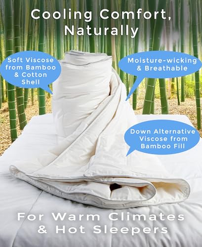 Cooling Comforter, Fill 100% Viscose from Bamboo, Cover 60% Viscose from Bamboo 40% Cotton, Lightweight Duvet Insert, Breathable Summer Quilt, 40x60 inches, for Cot, Crib, Travel, Single, or Throw Desert Breeze Distributing