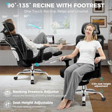 TECHREST Ergonomic Office Chair with Footrest, Big and Tall Home Desk Chair, High Back Rolling Computer Chair with 3D Arms and Lumbar Support, Comfortable Gaming Chair, Swivel Mesh Chairs, Black TECHREST