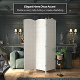 Red Lantern 7 ft. Tall Diamond Weave Room Divider - White - 3 Panels Red Lantern