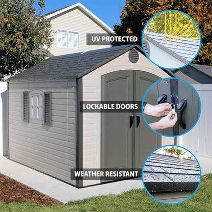 Lifetime 8 Ft. x 10 Ft. Outdoor Storage Shed - WoodArtSupply