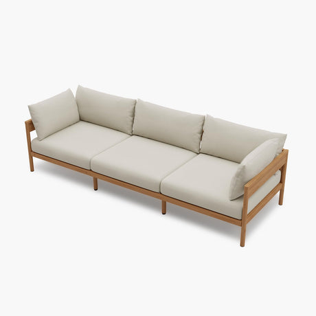 Acanva Modern Outdoor Patio Furniture Set, All-Weather Aluminium Conversation Sectional Sofa with Thick Cushions for Backyard, Garden, Porch, Couch, Beige Acanva