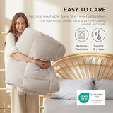 Bedsure Comforter Duvet Insert - Quilted Comforters Queen Size, All Season Duvet, GentleSoft Down Alternative Bedding, with 8 Tabs, Gifts for Women/Men, Linen, Queen 88 x 88 Inches Bedsure