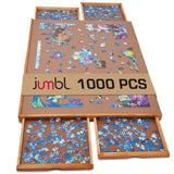 Jumbl 1000-Piece Puzzle Board | 23” x 31” Wooden Jigsaw Puzzle Table with 4 Removable Storage & Sorting Drawers | Smooth Plateau Fiberboard Work Surface & Reinforced Hardwood | for Games & Puzzles Jumbl