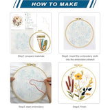 Zhenqing Floral Embroidery Kit - 4 Piece 29x29cm Round Hoop Art Set with Pre-Printed Cotton Fabric, Embroidery Hoop, Threads & Tools for Beginners (C0010)