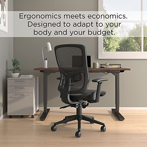 STAPLES Kroy Ergonomic Office Task Chair, Breathable Mesh Swivel Seat & Back, Adjustable Height, Lumbar Support, Black STAPLES