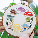 HAND U JOURNEY Basic Embroidery Stitch Kit – 28 Stitch Techniques with Mushroom Embroidery Set, Beginner-Friendly DIY Craft Kit for Adults