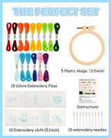 Pllieay 10 PCS Cross Stitch Kits for Beginners, Embroidery Beginner Kits for Kids 7-13, Include Instructions, Cross Stitch Kits with Pattern, Needlepoint Kits for Embroidery Projects
