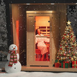 ENSTVER Infrared Wood Sauna 6.4Ft 1-2 Person, Luxury Full Spectrum Far Infrared Sauna Features Low EMF 1745w 7-Light Dynamic & Music Speakers, Canadian Hemlock Dry Indoor Saunas for Home & Gym ENSTVER