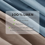 100% Pure Linen Sheet Set Luxury Natural Linen Sheets 4pcs King Size, Breathable Bedding Set Deep Pocket Up to 16" Softens with Every Wash, Relaxed Texture (Linen King) REDASW
