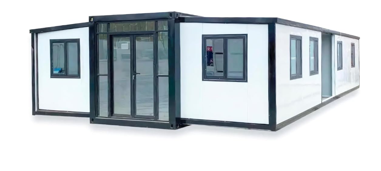 Roaming SHELTER Expandable Prefab House 19x20ft with Windows and Doors, Mobile Tiny Home for Living Room, Bedroom, Kitchen, Bathroom, Office, Playroom, Storage