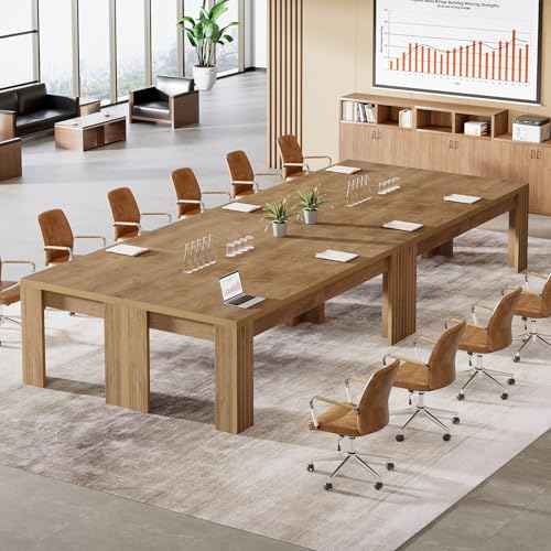 Tribesigns 6.5 ft Conference Table, 78.74-Inch Narrow Long Rectangular Conference Room Table for 6-8 People, Business Furniture Boardroom Desk for Office Meeting Seminar, Brown Tribesigns