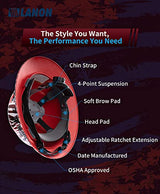 LANON Full Brim Hard Hat, OSHA Construction Work Approved, Premium Charcoal Gray Design, FRP Safety Helmet with 4 Point Adjustable Ratchet Suspension, Class C LANON Protection