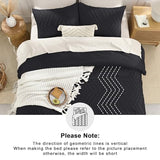 Andency Black Twin/Twin XL Comforter Set, Twin Bed Comforter for College Dorm Girls Boys Kids Boho Soft Warm Cute Comforter, 2 Pieces Aesthetic Chevron Bohemian Bedding Set Andency