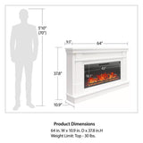 Pemberly Row Wide Mantel with Linear Electric Fireplace in White Pemberly Row