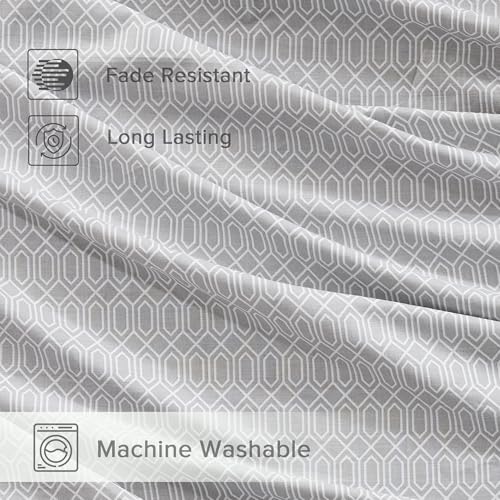 Comfort Spaces 100% Cotton Sheet Set Breathable, Lightweight, Soft with 12" Elastic Pocket Fits up to 14" Mattress, All Season Cozy Bedding, Matching Pillow Case, Twin Diamond Taupe 3 Piece Comfort Spaces