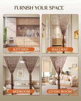 Erfolkerz 38 Strands Beaded Curtain for Doorways -35.4"x79"- Handmade Natural Beaded Curtains，Boho Doorway Wood and Bamboo Bead Curtain-As Insect Screen/Room Divider Erfolkerz