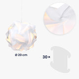 kwmobile DIY Puzzle Lamp Shade - Modern IQ Jigsaw Light in 30 Pieces min. 15 Different Designs - Diameter Approx. 7.9 in / 20 cm - White in Size S kwmobile