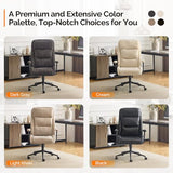 VINGLI Chenille Executive Ergonomic Fabric Office Chair with 100-130° Recline, High-Back Desk Chair with Adjustable Base & Padded Back & Wheels, Comfy Chair for Gaming, Computer, Home Office,Dark Gray VINGLI